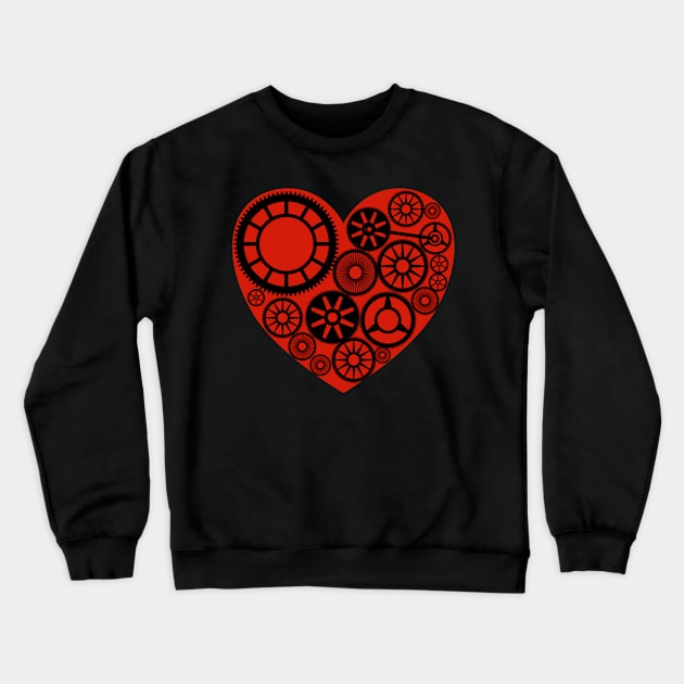 Heart Wheel Gears Engineer Crewneck Sweatshirt by Miozoto_Design